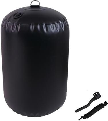 TIKPLEM Big Heavy-Duty Inflatable PVC Black Boat Fender (18 x 30) for Docking and Yacht Sailboats