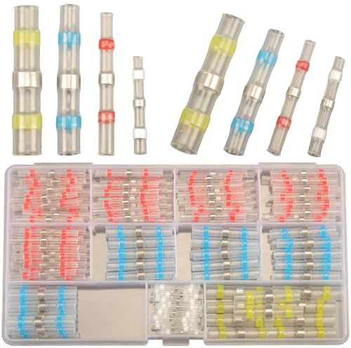 180pcs Lödtätningstrådkontakter, Krymptrådskontakter med Värmekrympning, Vattentäta Lödtätningar Värmekrympningskontakter Kit Marine Grade Krympkontaktdon Butt Splice Connectors