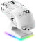 VGN Game Power Attack Shark X6 Superlight Kabellose Gaming-Maus mit RGB Ladestation, 49g Ultraleicht Mouse, PixArt PAW3395 Sensor, 26000DPI, 2.4G/BT/Kabelgebunden, Griptape-Set, G502, PC/Mac, Weiß