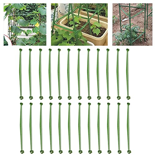 24 Stücke Rankhilfe Pflanzstab Tomatenstäbe Verbinder,Tomaten Spalierverbinder,Pflanzenstütze Rankstab Stange Stab Spalier Pflanzstabverbinder für 11mm Durchmesser Pflanzstäbe 30cm,Gartenkäfige Pfähle