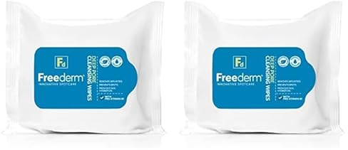 Freederm Fragrance Free Deep Pore Face Cleansing Wipes for Spot Prone Skin, Fights Spot Causing Bacteria, Biodegradable, 25-count (Pack of 2)
