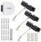 LOPYXBR 3PCS Door Closers for Interior Door, 16.5x12.8x3.2CM Automatic Door Closer, Black Gate Spring Closer with Adjusting Rod and Screws, Quiet Auto Door Closer for Interior Door Room, Gate