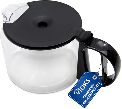 VIOKS Glaskanne Ersatz für Braun AX13210010 BRSC010 für Aromaster und Aromaster Plus Kaffeemaschine