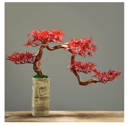 DFHS46JK Bonsaï Artificiel Bonsaï Artificiel Chinois, décoration d'intérieur, Fausses Plantes, érable Rouge, for Salon, Bureau, hôtel Plantes artificielles
