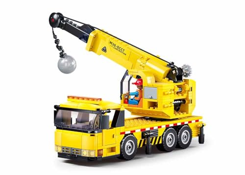 Sluban Town Construction Crane Building Set, 293 Pieces, Ages 6-12, M38-B1195, Yellow