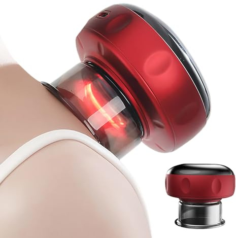 Sugmassage, dynamisk elektrisk sugmassage, 12 lägen, justerbar röd ljusapparat för muskelsmärta trötthet återhämtning efter träning för män och kvinnor