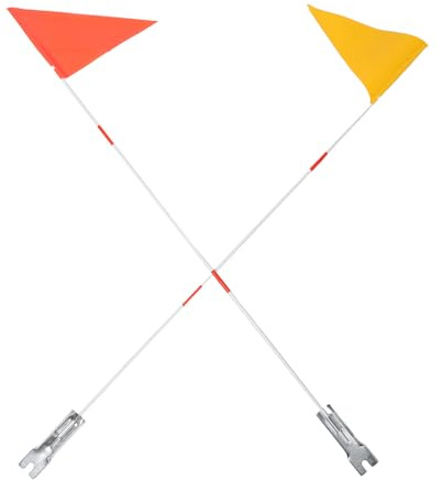 TOKIDNY 2 Pezzi Bandiera per Bicicletta con Asta Rosso e Giallo Bandiere di Sicurezza Riflettenti per Biciclette Tricicli e Sedie Rotelle visibilità Aumentata per attività Outdoor