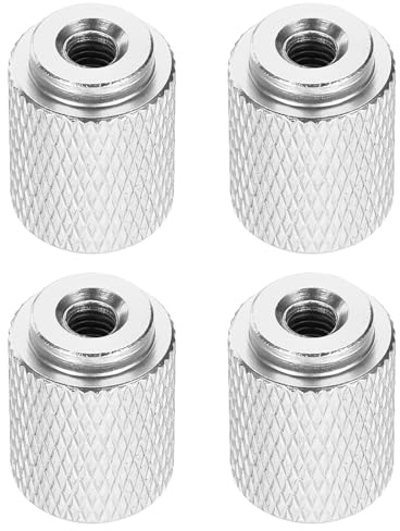 QUARKZMAN 4 Pièces Écrou À Griffe Moleté, M4 12mm OD 16mm Hauteur Alliage D'Aluminium 6061 Anodisé Écrou À Main, Vis Châssis Métallique Pour Machines, Assemblage DIY, Argent Brillant