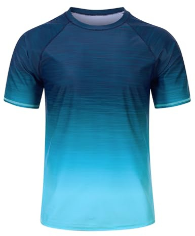 Fanient Maglietta da Nuoto con Protezione UV,UPF 50+,Maniche Corte,Ideale per Sport Acquatici,Traspirante e ad Asciugatura Rapida,Taglia XL