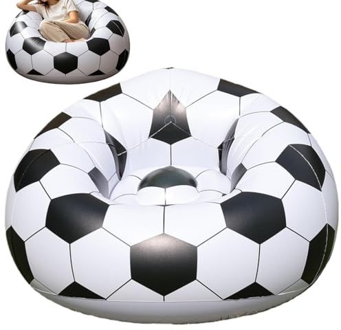 Uppblåsbar fotbollssoffa - Fotbollstema Quick Inflate-soffa, Inbyggd Air Pump Lounge Chair, Portable Blow Up-sittplatser | Bekväma luftfyllda möbler för avkoppling utomhus vid poolen