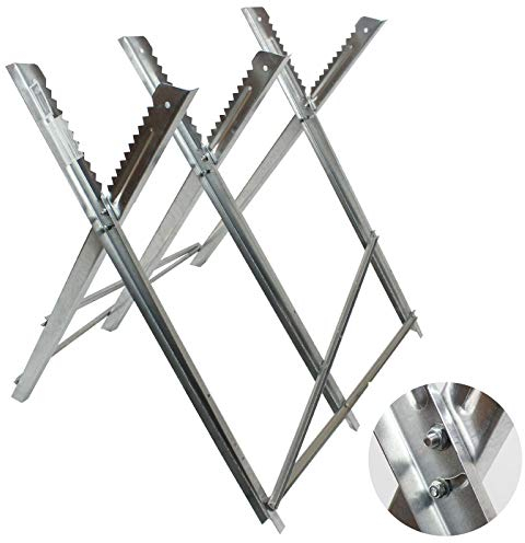 TRUTZHOLM Holzsägebock klappbar Sägebock aus verzinktem Stahl Tragkraft 150 kg Sägehilfe Kettensägebock Holzbock mit Zahnung für Baumstämme Klappbock für Holzsägearbeiten (HxBxT) ca. 82x80x77 cm