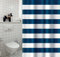 Cotexsa by MSV 142108 Premium Anti-Schimmel Textil Duschvorhang - Anti-Bakteriell mit 12 Duschvorhangringen - Polyester, „Marinera“ Blau, Weiß 180x200cm – Made in Spain