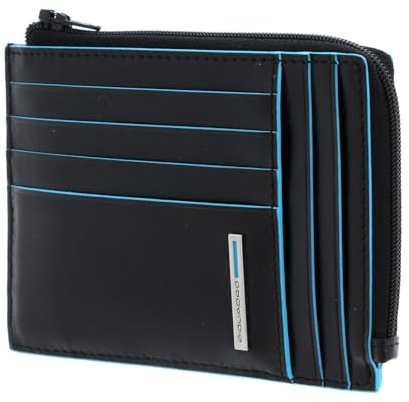 Piquadro Blue Square Portamonete con 8 Alloggiamenti per Carte di Credito, 12 cm, 0.43 litri, Nero