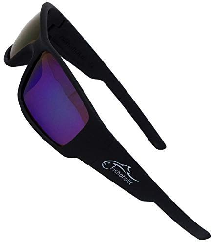 Fishoholic Lunettes de soleil de pêche polarisées UV400 (14 options) Cadeau de pêche avec étui rigide et pochette