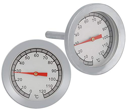 Thermomètre de surveillance pour four/gril/fumeur à lecture instantanée en acier inoxydable de 2,2 pouces 0~120 ℃ Jauge de température de barbecue pour indicateur de chaleur de barbecue