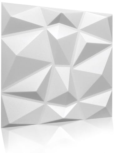 6 kvm / 3D väggpaneler, väggdekoration, väggbeklädnad, takpaneler, paneler, diamantvit polystyren frigolit XPS (6 kvm = 24 stycken)