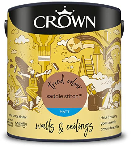 CROWN 2.5L Breatheasy MATT Emulsion Paint for Walls & Ceilings - SADDLE STITCH