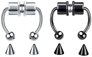 Ozmw fake septum piercing,Täuschend echtes Nasenpiercing ohne Schmerzen