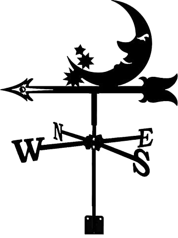 Wetterfahne Wetterfahne Metall Retro mit Windmesser für Windrichtungsanzeiger und Messung Schmiedeeisen Dachdeko Gartendeko