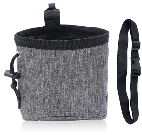 JOOTUEPO Dog Treat Bag, Hands-Free Walking Dog Treat Pouch, Puppy Training Bag with Poop Bag Dispenser and Adjustable Waist for Pet Puppy Travel or Outdoor Use