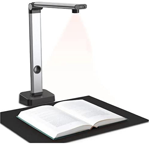 XUCS Bok- och dokumentskanner, 14 MP dokumentkamera för lärare, A3-skanner, flerspråkig OCR, PDF, automatisk plattning och stationär teknik, för MAC och fönstersystem, hemmakontor