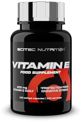 Scitec Nutrition Vitamin E | 200 mg of Vitamin E per Day | with antioxidant Vitamin E | Soft Gel Capsule, 100 Capsules
