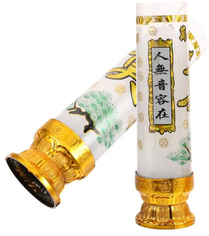 Cabilock 1 Paio lumini per cimiteri candele cimitero Candele cimiteriali Candele coniche a LED Lanterna a decorazioni decorazione dell'altare dell'altare funebre plastica