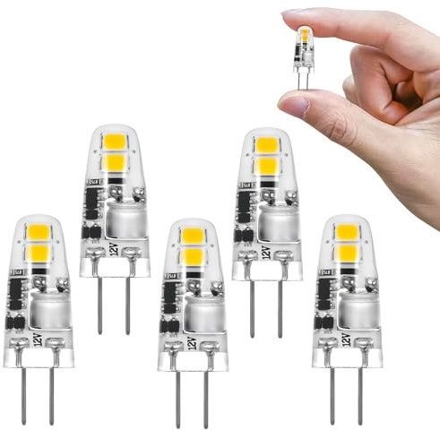 I-SHUNFA G4 lampadine a LED, 1.2W bianco naturale 4000K 12V sostituzione per 10W-15W lampadine alogene, 120lm non dimmerabile, piccole per cappa da cucina, cucina (confezione da 5)