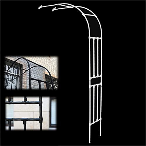 Half Against the Wall Garden Arch White Rose Archway for Outdoor Plants Self Assembly Entry Gate for Paths 240x180x40cm