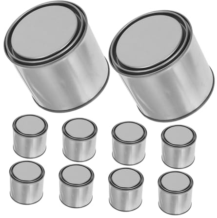 KONTONTY 10pcs Small Empty Paint Buckets Metal Storage Containers with Secure Lids Unlined Tinplate Cans for Crafts DIY Projects Sampling and Paint Storage