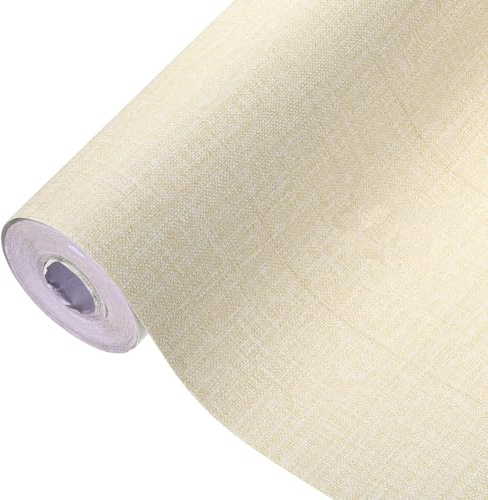 QUARKZMAN Raufasertapete Selbstklebend 60cm x 10m Selbstklebende Strukturtapete Abziehtapete Wasserdicht Für Schreibtisch Kleiderschrank Arbeitsplatte Schrank Beige