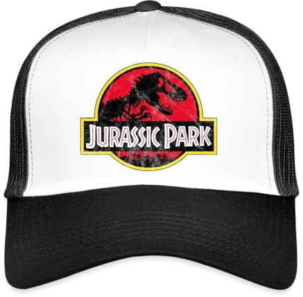 Jurassic Park Classic Logo in Red with T-Rex Trucker Cap
