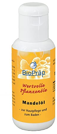 BioPräp Mandelöl in praktischer PET-Flasche | 100 ml | vegan | ohne Gentechnik | perfektes Basisöl | Haut- und Haarpflege | Made in Germany | zertifizierte Produktion