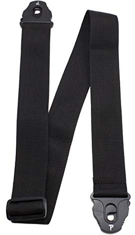 Perri's Leathers Ltd. - Sangle de Guitare - Nylon - Extrémité Verrouillée - Noire - Ajustable - Pour Guitares Acoustiques/Basses/Électriques - Fabriquée au Canada (NWSPL-7157)