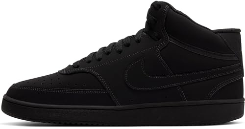 Nike Men's Court Vision Mid Sneaker, Black/Black/Black, 12