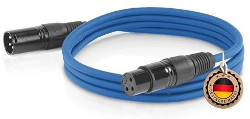 ETEC, cavo XLR, microfono, spina su presa, di prolunga, blu, 10,0 m