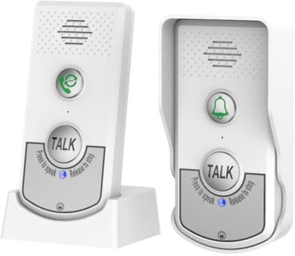 Uxsjakjsd 2.4G Timbre Intercomunicador InaláMbrico de Larga Distancia para Puerta Audio Bidireccional Emisor y Receptor de Voz para Llamadas de Hospital y Hotel(B)