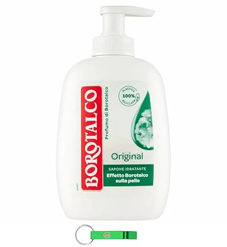 24x Borotalco Seife Sapone Liquido Original - Flüssigseife Hygiene mit Klassischer Borotalco-Duft - Weiche, Glatte und Samtige Haut 250ml + Beni Culinari Kostenloser Schlüsselanhänger