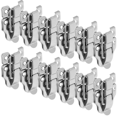DIYEAH Lot de 12 Loquets à Bascule Métalliques Vintage, Moraillons Décoratifs pour Boîtes en Bois, Coffres à Outils et Armoires à Bijoux, Fermeture Sécurisée et Robuste pour Bricolage