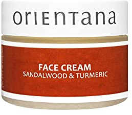 Orientana - Gesichtscreme Für Damen | Sandelholz & Kurkuma | 99,5% Natürliche Vegan Bio Anti-Aging Feuchtigkeitscreme | Gesichtspflege Gegen Rötungen & Akne | Straffende Tagescreme & Nachtcreme - 50g