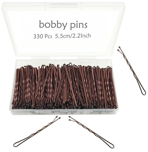 Bobby Pins Brown, 330 Count 2.2 Inch Hair Pins With Cute Box, Premium Bobby Pin For Kids, Girls And Women, Great For All Hair Types