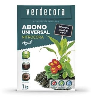 Verdecora Abono Nitrocora Azul Universal 1kg | Fertilizante mineral | Favorece equilibrio nutricional de tus plantas (PORTES INCLUIDOS)