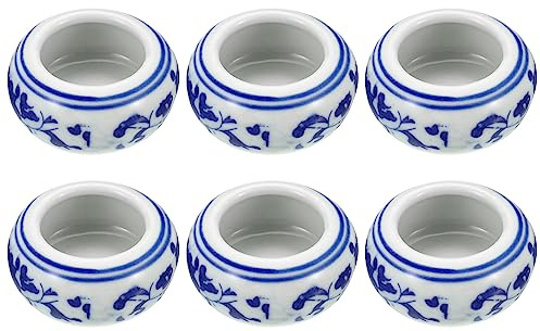 PATIKIL Ink Dish Plate for Chinese Calligraphy Writing, 6Pcs Ceramics Ink Holder Rest Ink, Water Brush Pen Holder for Stone Traditional Beginners Japanese Practice Painting, Green