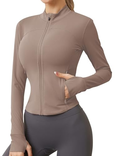 IECCP Women Activewear Ladies Tops Gym Running Yoga Long Sleeve Workout T-Shirts Clothes Zip Breathable Sports Wear Haiyueyan S