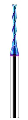 Spiralfräser Aufwärtsschnitt, 3mm Schnittdurchmesser, 25mm Schnitthöhe, Wolframkarbid Bohrer mit Nano Blaue Beschichtung CNC Fräser Endfräser für Holzschnitt, Schnitzen, Gravieren
