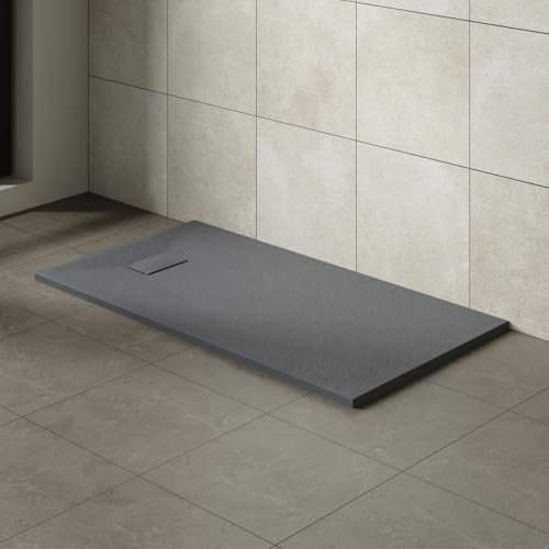 Aquariss 1500x800mm SMC Anti Slip Shower Base Tray Rectangular for Shower Enclosure Anthracite