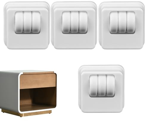Ruedas para muebles, 4 unidades de ruedas con reducción de ruido de 360 grados, para interiores, almacenamiento, cocina, dormitorio, hogar, salón, taller, lugar de trabajo y