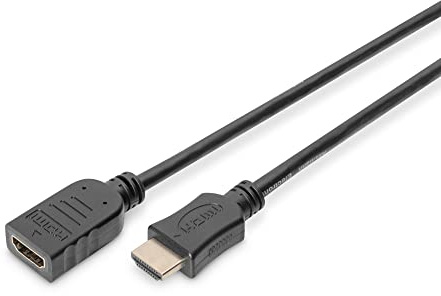 DIGITUS HDMI Verlängerungskabel - 2.0m - mit Ethernetkanal - Ultra HD 4k/30Hz - Stecker auf Buchse - kompatibel mit TV/Beamer/Monitor - vergoldete Kontakte - Schwarz