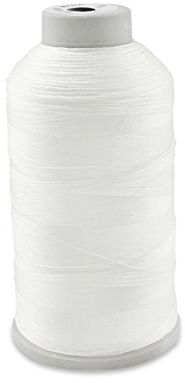 Aussel Weiß Bonded Nylon Nähgarn 1500 Yard Größe T70# 69 für die Polsterung, Außenmarkt, Gardinen, Glasperlen, Gepäck, Geldbörsen