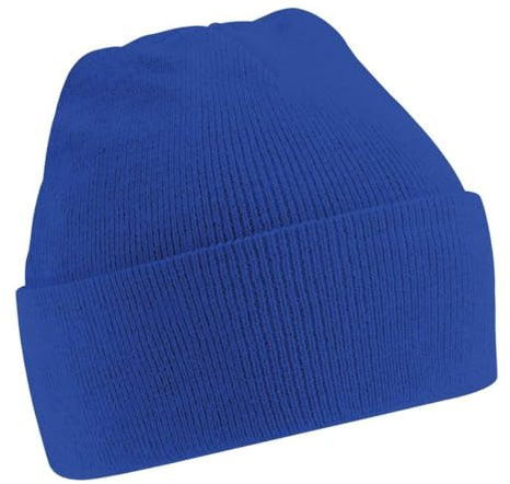 New Beechfield Childrens Kids Winter Knitted Beanie Hat Bright Royal One Size